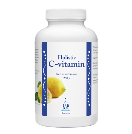 C-vitamin, ren askorbinsyra 250 g, Holistic