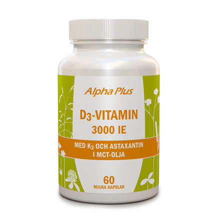 D3-vitamin 3000 ie + K2, 60 kapslar frn Alpha Plus